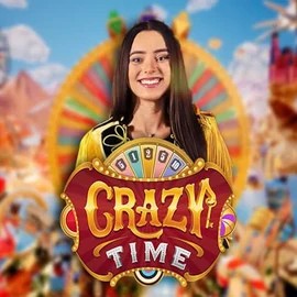 Crazy Time slot icon by Evolution, available at SpinoGambino Casino