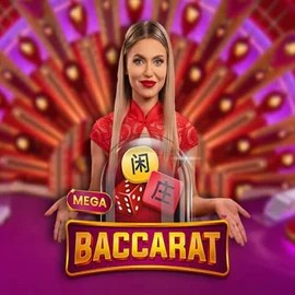 Mega Baccarat slot icon by Pragmatic Play, available at SpinoGambino Casino
